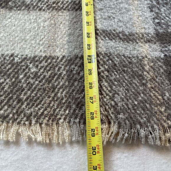 Max Studio Poncho Wrap Brown Plaid Western Bohemian - Picture 7 of 8